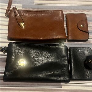 Sophisticated Black and Brown women Leather Bag Set of two